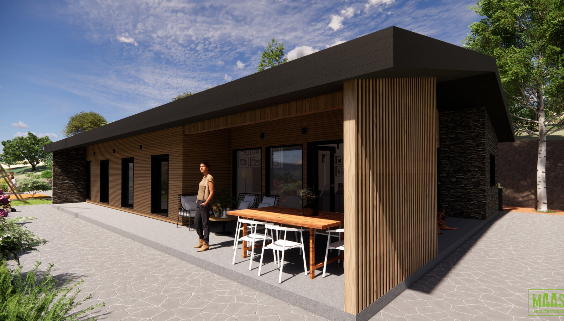 Vivienda de una planta desarrollada en Aragón por MAAS Arquitecturas